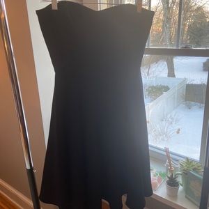 Beautiful navy blue strapless formal dress